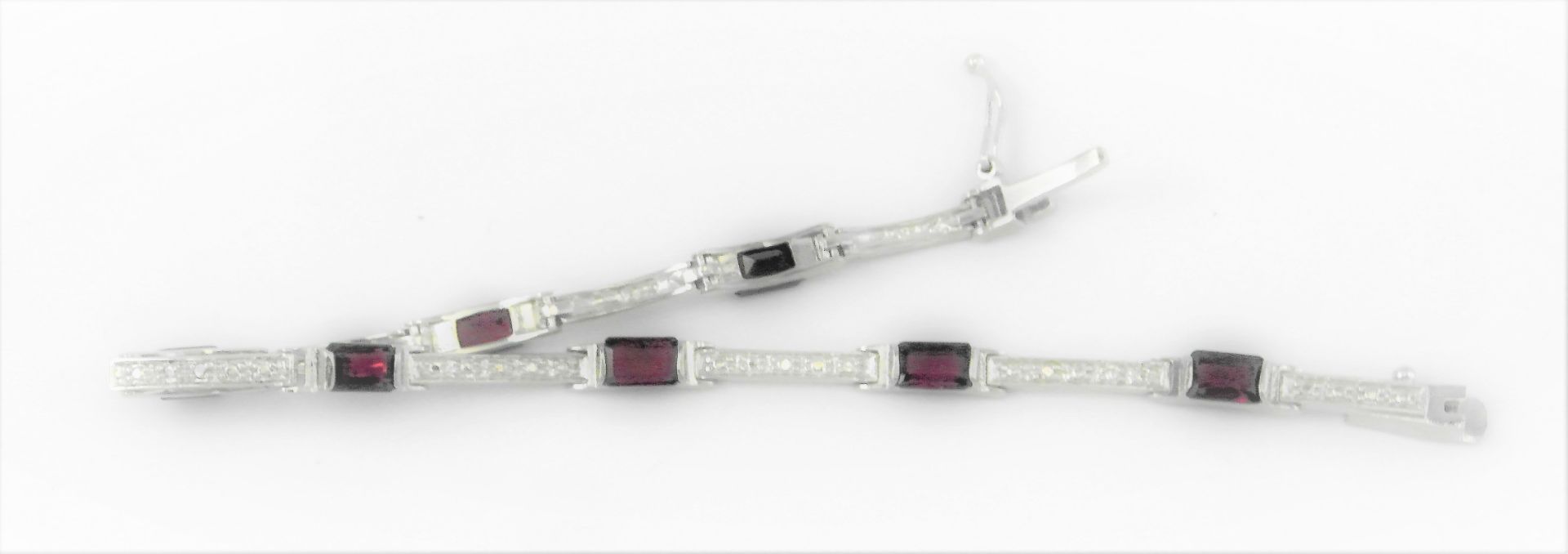 Garnet & Diamond Accent Bracelet - Image 2 of 3