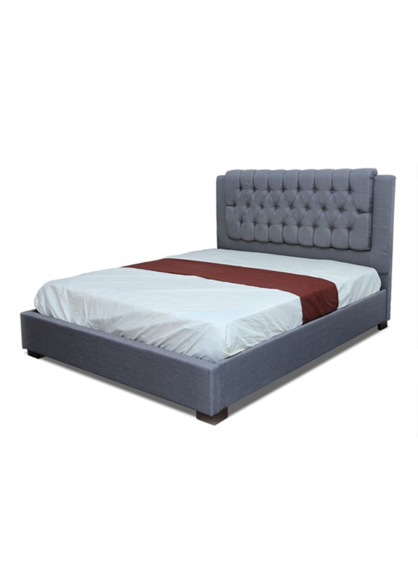 Brand new boxed 4,6 double messidy bedstead in grey fabric