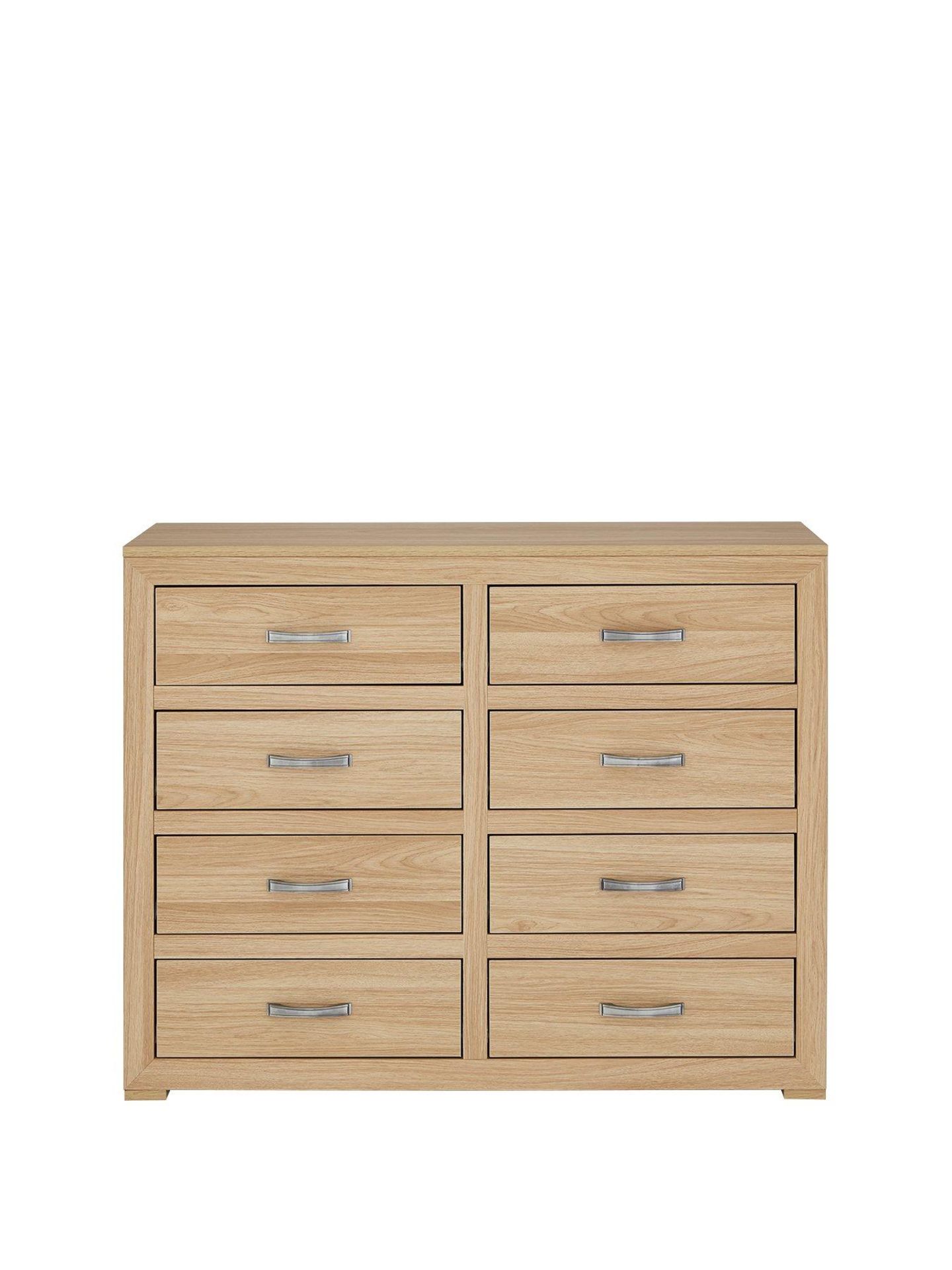 Boxed Item Mariza 8 Drawers Chest [Oak] 97X119X41Cm Rrp:£298.0