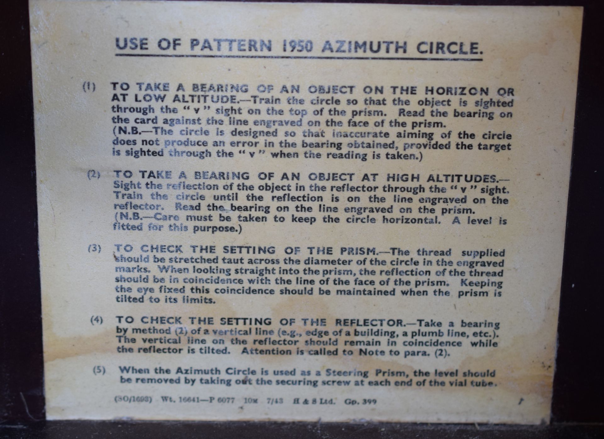 1950s Pattern Azimuth In Box - Image 6 of 7