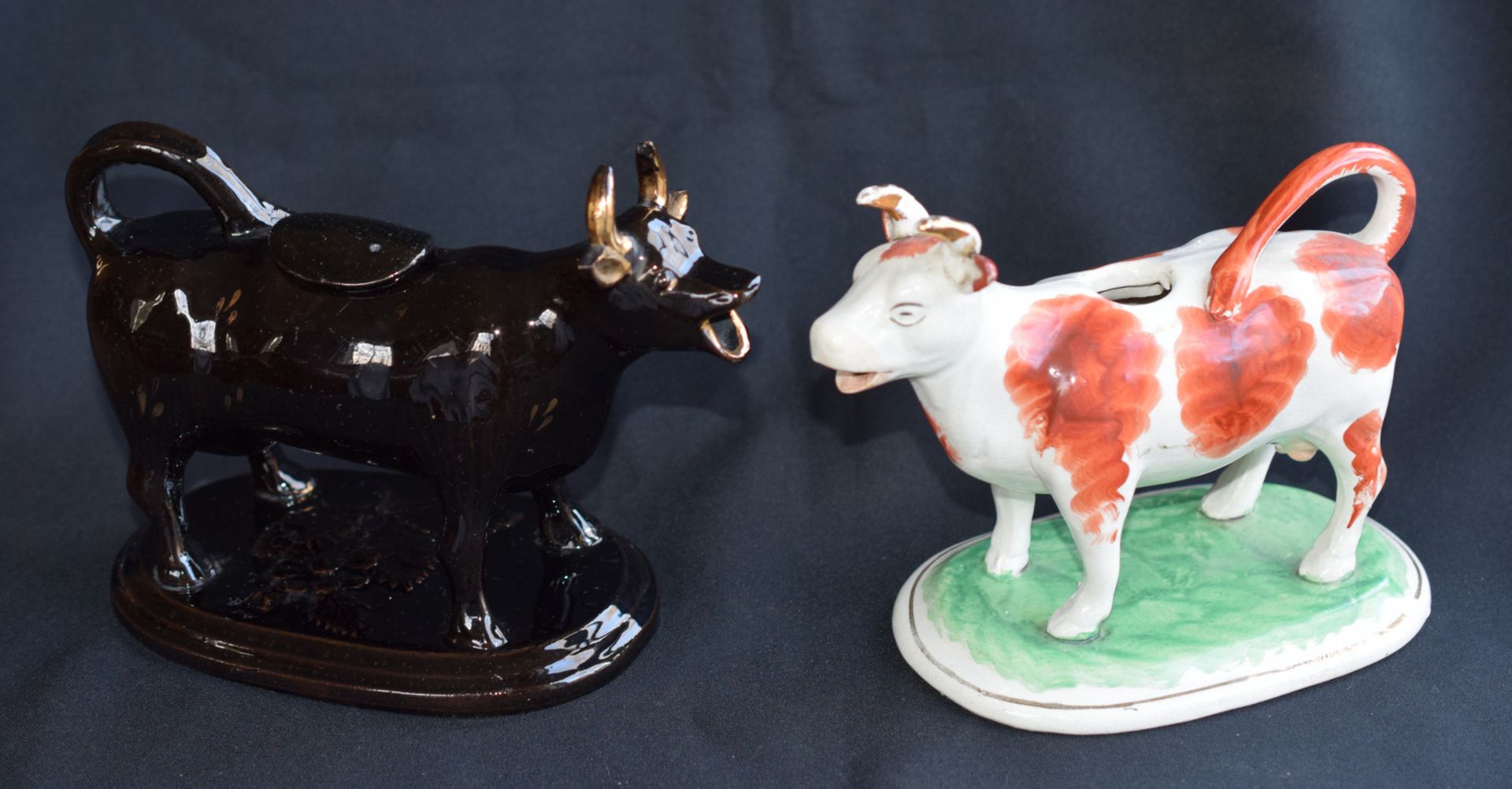 Pair Of Victorian Era Cow Creamers