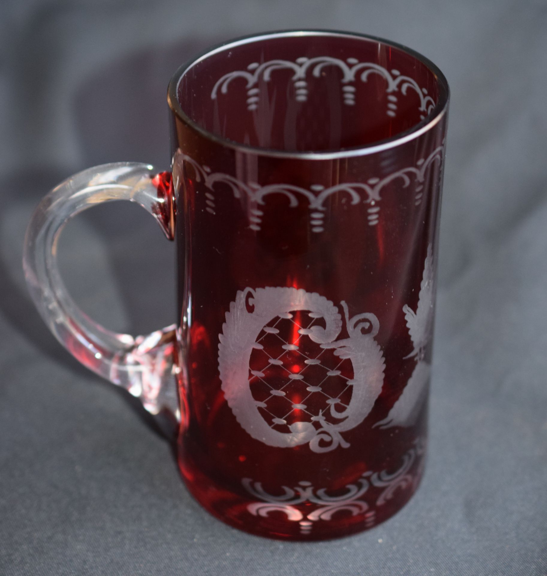 Bohemian Ruby Glass Tankard - Image 5 of 5