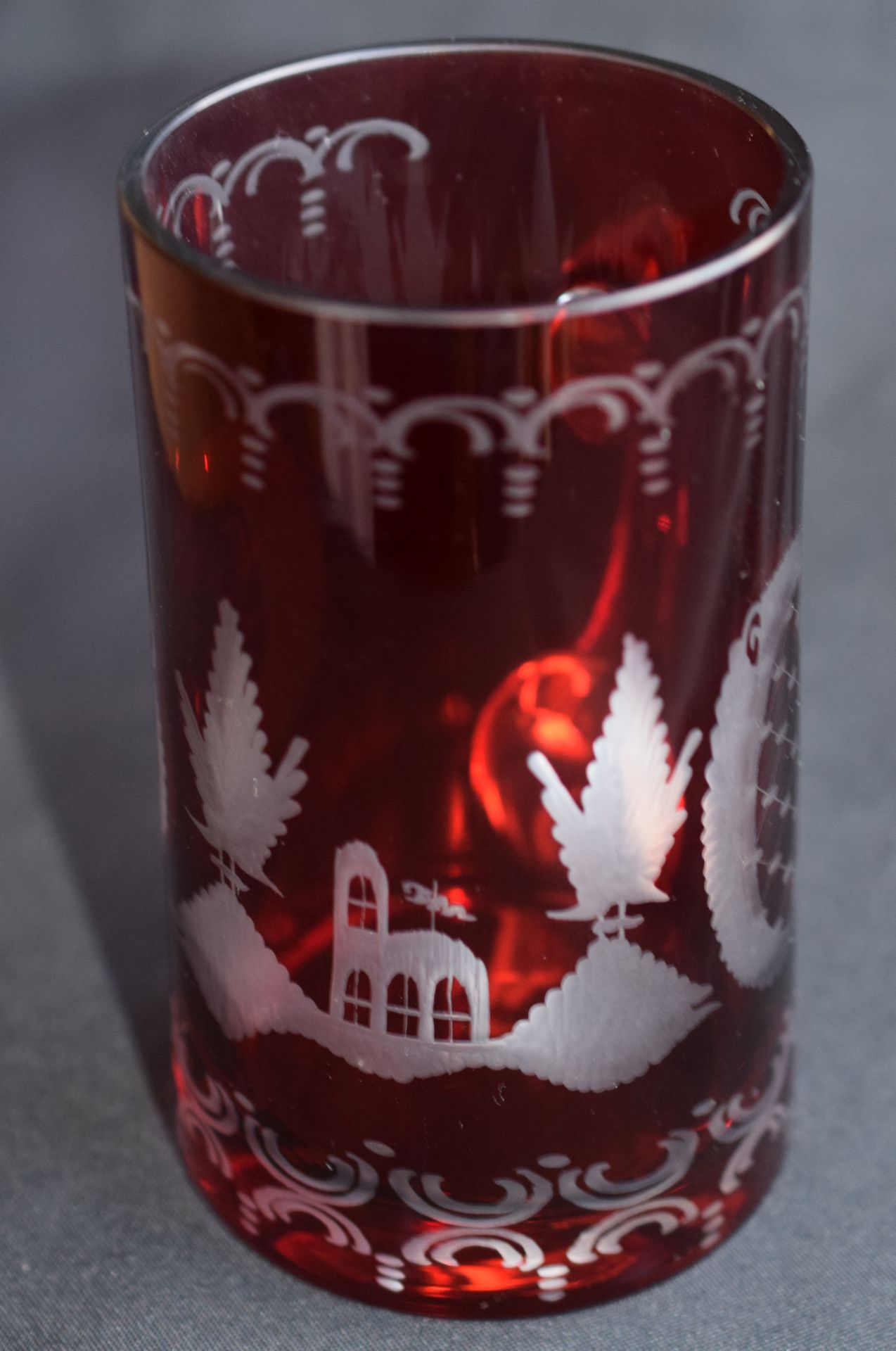 Bohemian Ruby Glass Tankard - Image 4 of 5