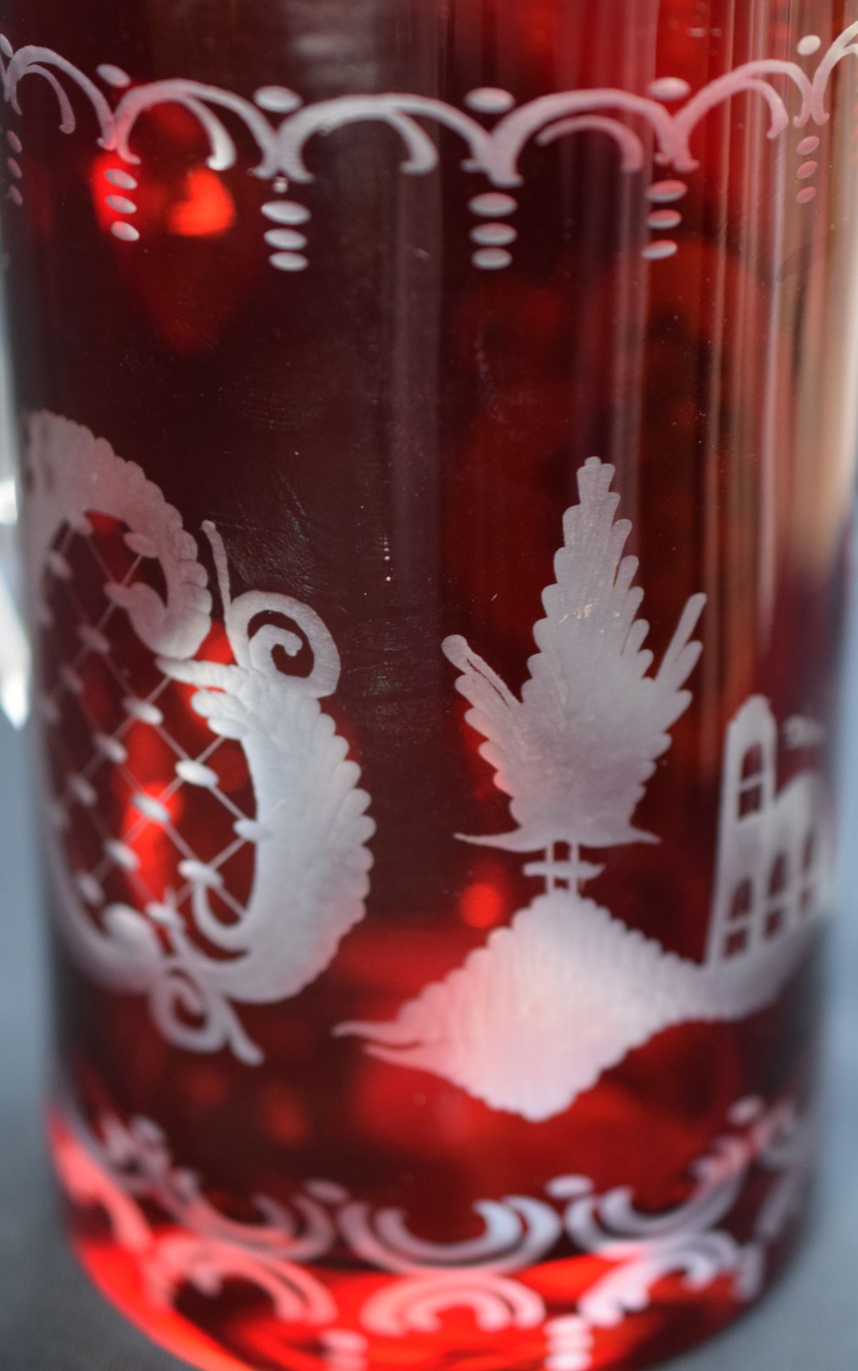 Bohemian Ruby Glass Tankard - Image 3 of 5