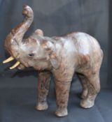 Vintage Leather Elephant Figurine