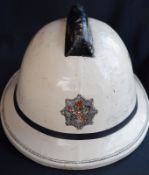 West Glamorgan Vintage White Fireman's Helmet