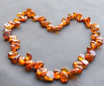 Two Vintage Amber Necklaces
