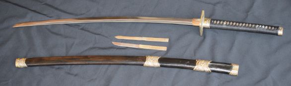 Good Quality Katana In Original Case With Two Fitted Knives