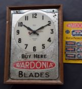 Vintage Smiths Electric Clock Advertising Wardonia Razor Blades