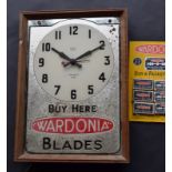 Vintage Smiths Electric Clock Advertising Wardonia Razor Blades