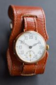 9ct Gold Military Trench Watch