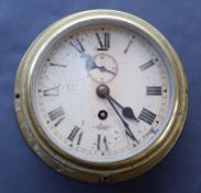 Vintage Brass Cased Bulkhead Clock