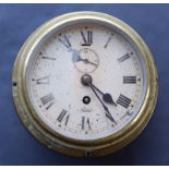 Vintage Brass Cased Bulkhead Clock