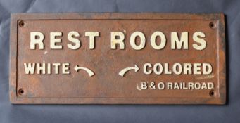 Cast Iron Vintage Baltimore & Ohio Restrooms Sign