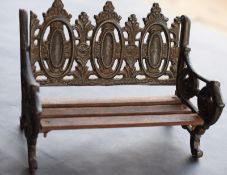 Vintage Wrought Iron And Wood Saleman's Sample Bench
