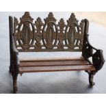 Vintage Wrought Iron And Wood Saleman's Sample Bench