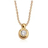 14K Rose Gold - Diamond Pendant Necklace