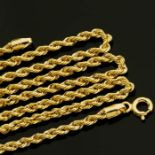 19.7 In (50 cm) Rope Chain Necklace. In 14K Yellow Gold