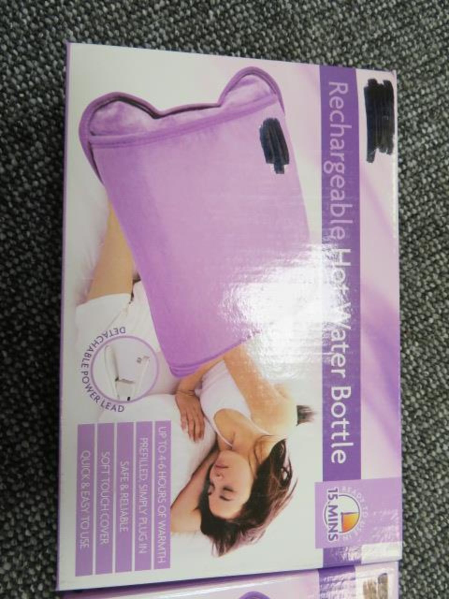 (271) 40 X PURPLE RECHARGEABLE HOT WATER BOTTLE, READY TO USE IN 15 MINUTES DETACHABLE POWER LE... - Image 2 of 4