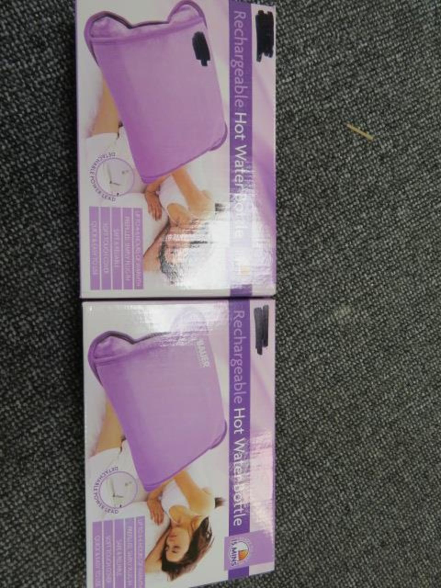 (271) 40 X PURPLE RECHARGEABLE HOT WATER BOTTLE, READY TO USE IN 15 MINUTES DETACHABLE POWER LE...