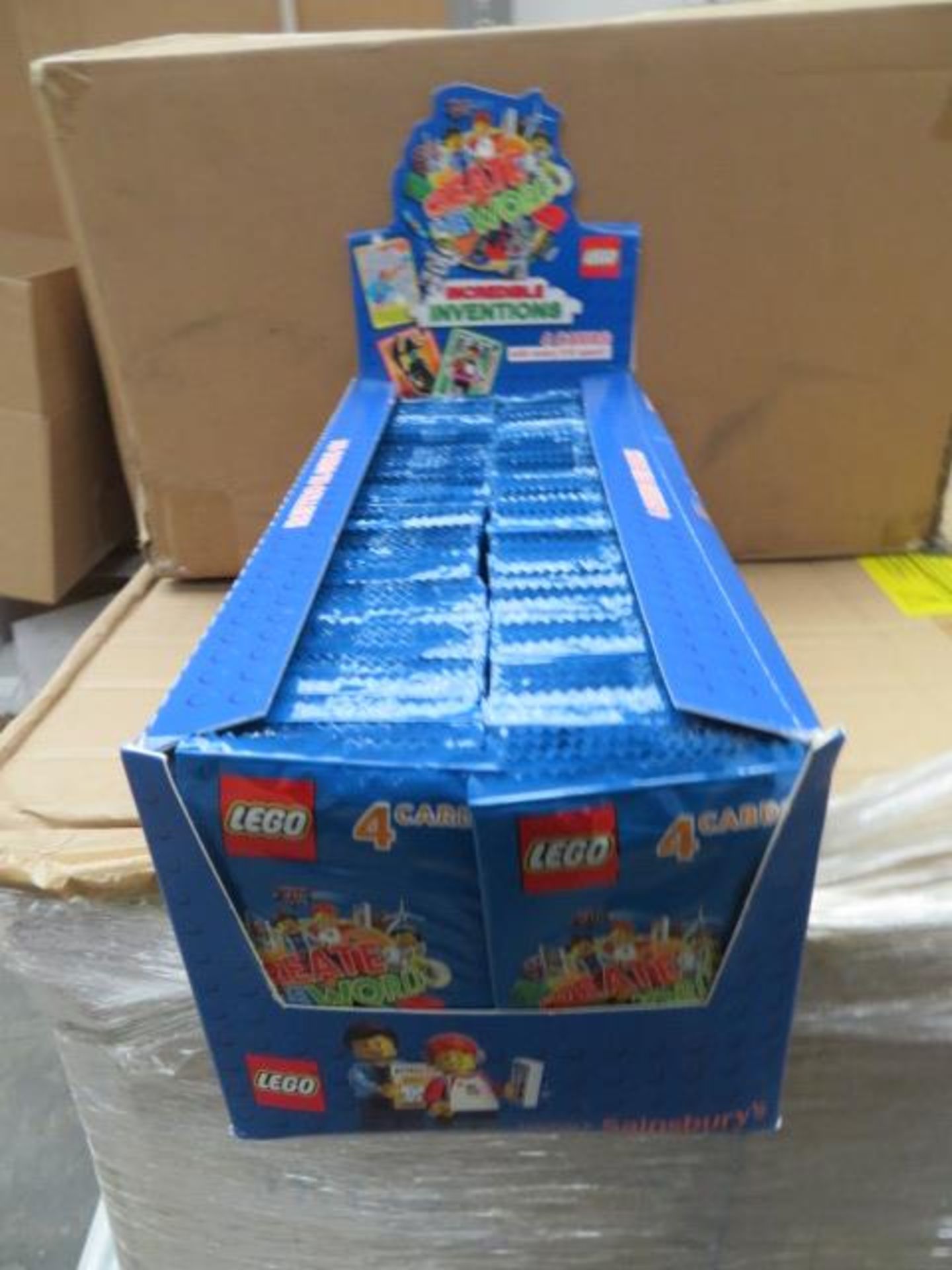 (67) LOT TO CONTAIN APPROX. 1,800 PACKS OF 4 LEGO INCREDIBLE INVENTIONS CARDS. UK PARCEL DELIVE...