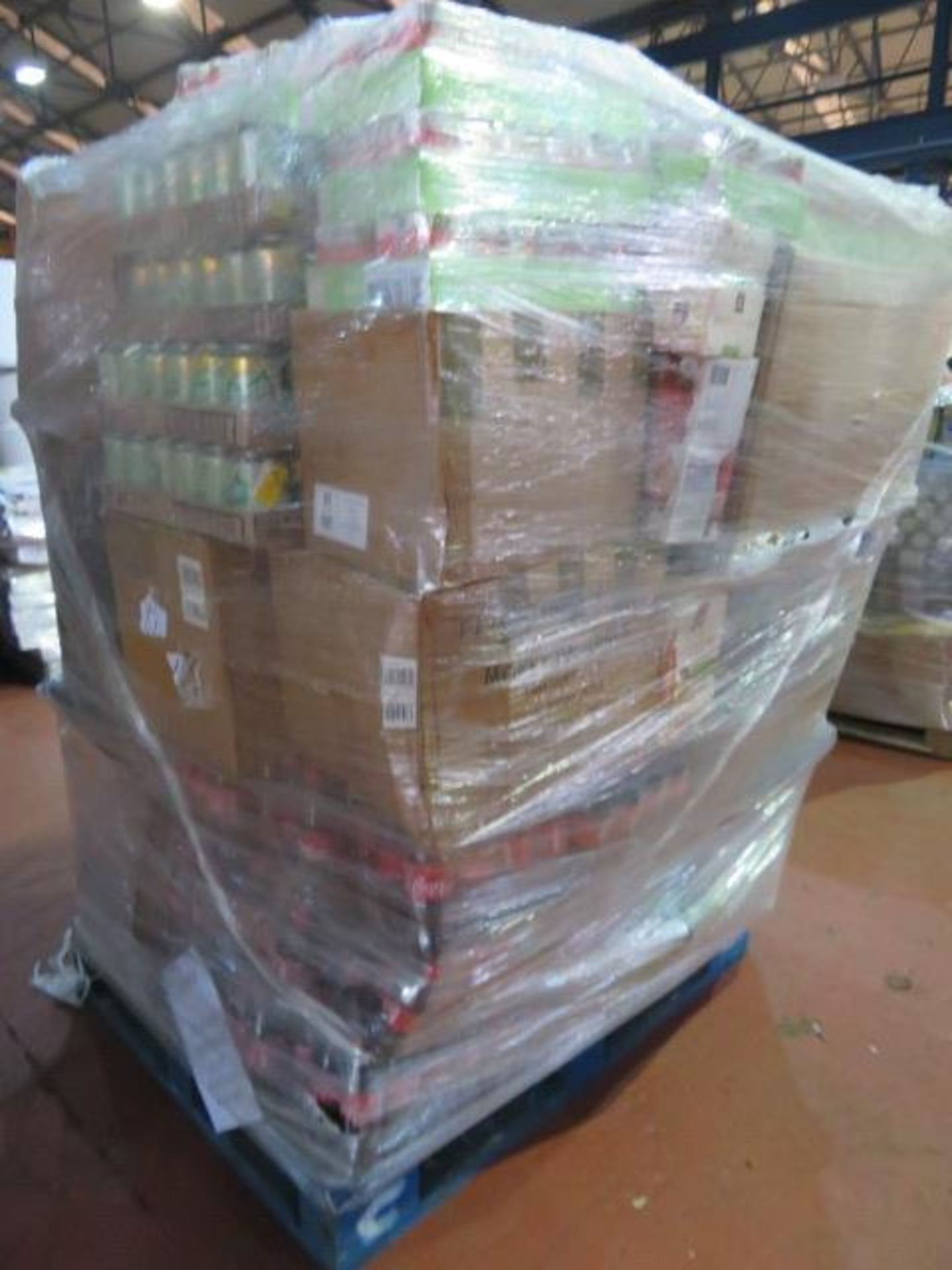 (2F) LARGE PALLET TO CONTAIN A VERY LARGE QTY OF VARIOUS FOOD, DRINK & CONFECTIONARY TO INCLUDE...