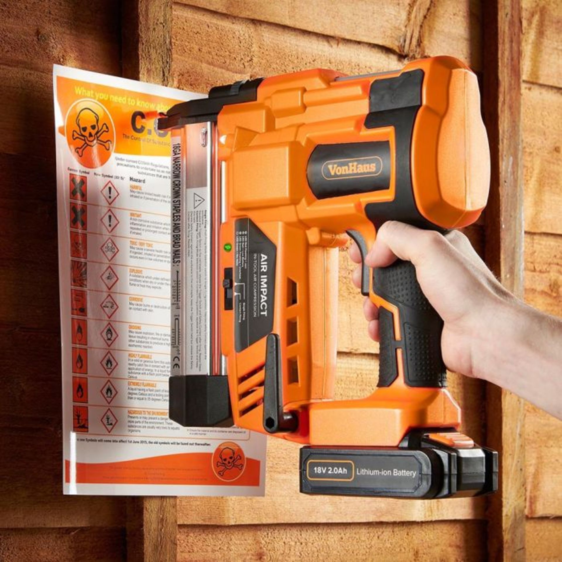(T337) Cordless Nail & Staple Gun Ideal for a range of materials and applications including ca...