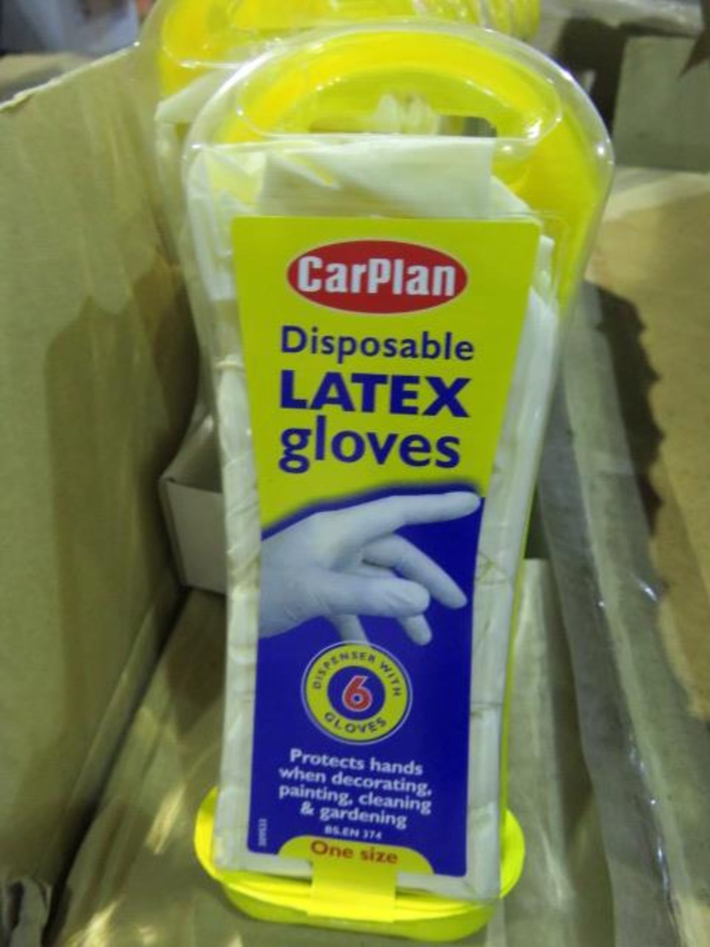 (314) PALLET TO CONTAIN 648 x CARPLAN 6 PAIRS OF DISPOSABLE LATEX GLOVES. RRP £2.99 PER PACK. ... - Image 2 of 3