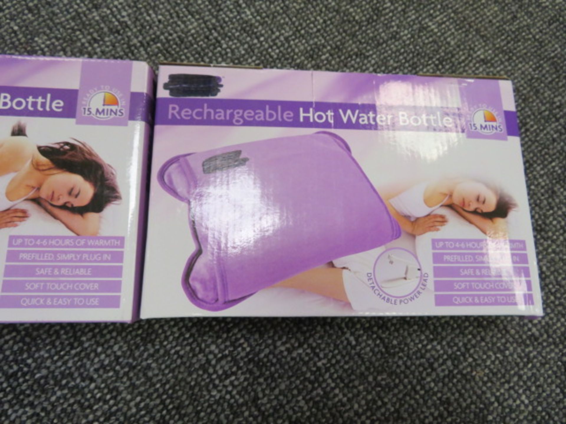 (271) 40 X PURPLE RECHARGEABLE HOT WATER BOTTLE, READY TO USE IN 15 MINUTES DETACHABLE POWER LE... - Image 3 of 4