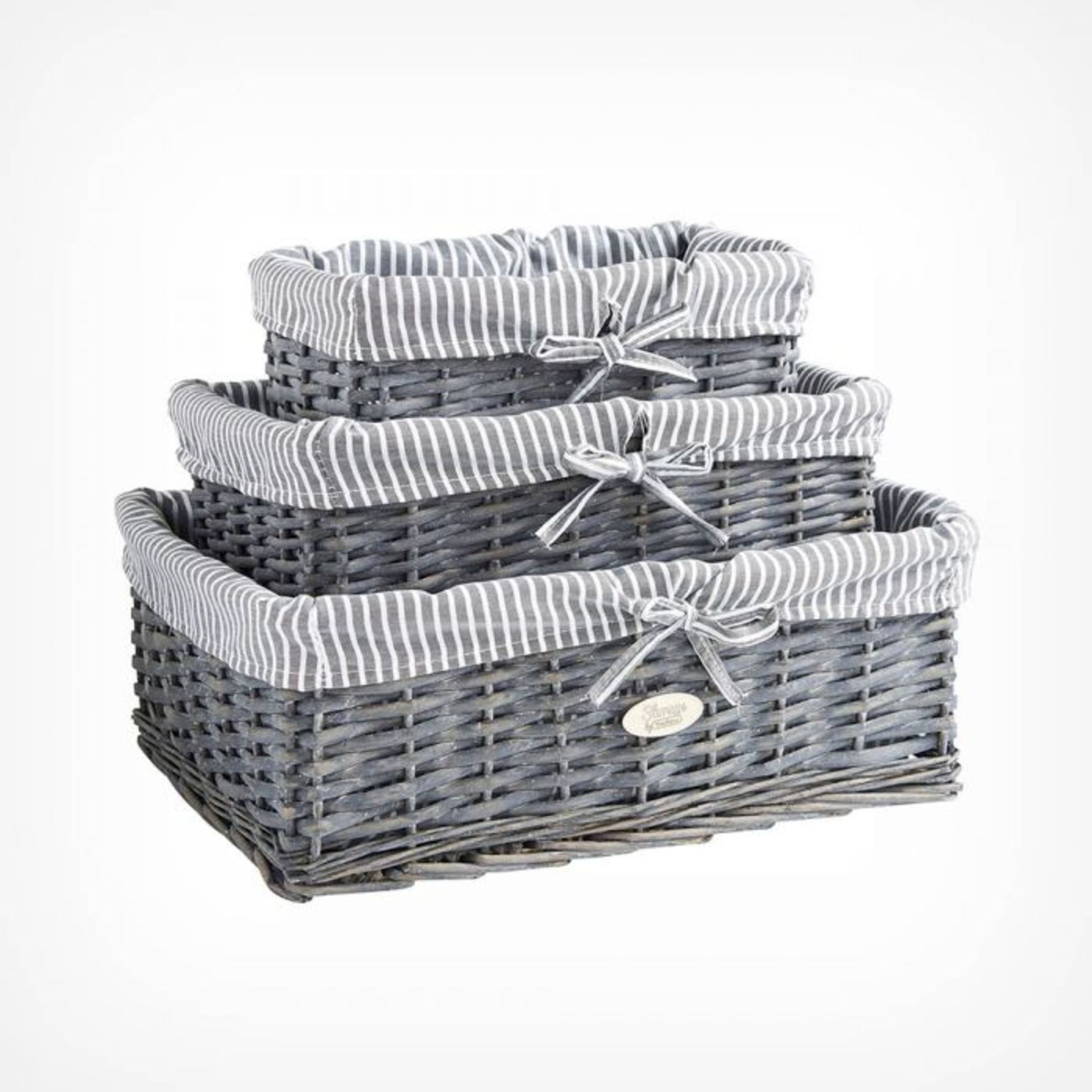 (NN29) Wicker Basket Set of 3 Set of 3 multi-purpose wicker baskets - great for the home or of... - Image 2 of 4
