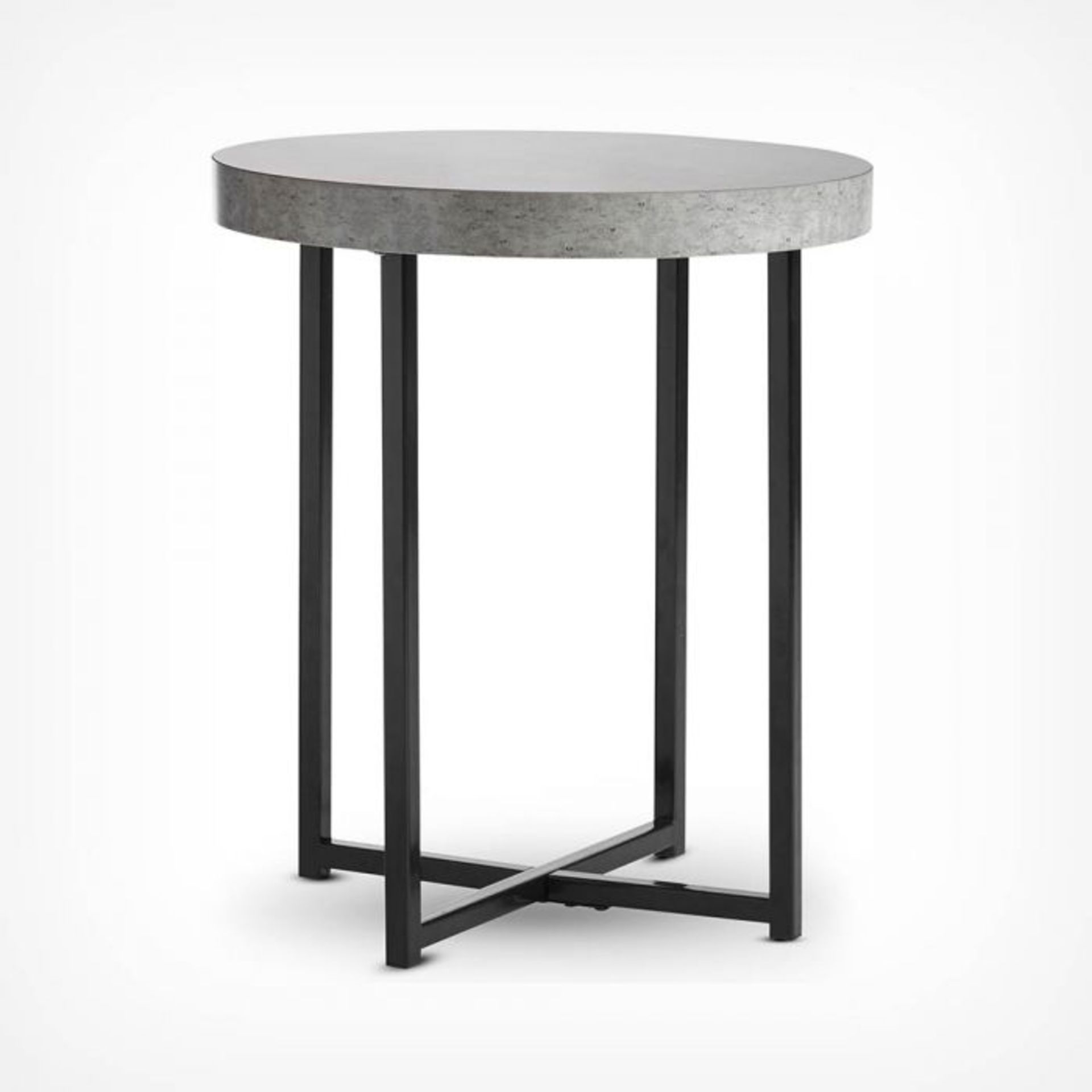 (S443) Concrete-look Side Table Add some modern style to your home with the versatile Concrete... - Image 2 of 3