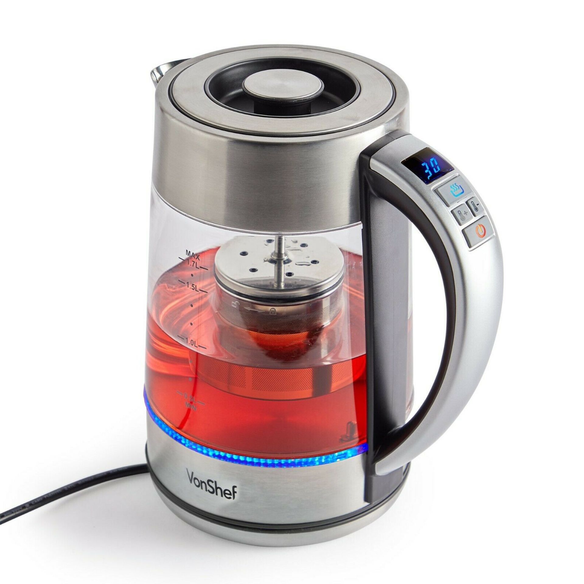 (NN45) Tea Infuser Kettle Electric Glass Variable Temperature Control 2000W BOIL & INFUSE –...