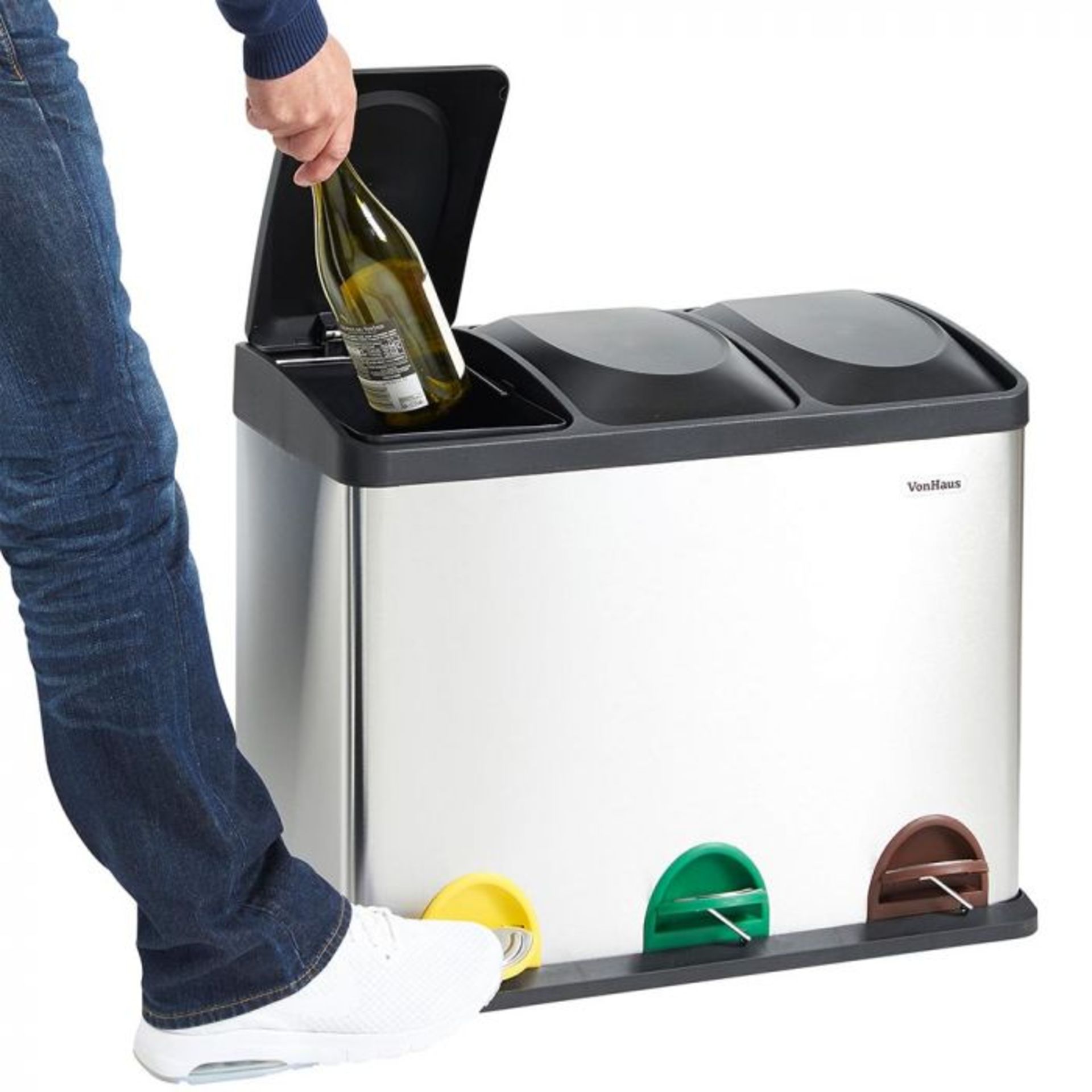 (NN34) 45L Pedal Recycling Bin Keep on top of your recycling and keep your home looking stylis... - Image 3 of 4