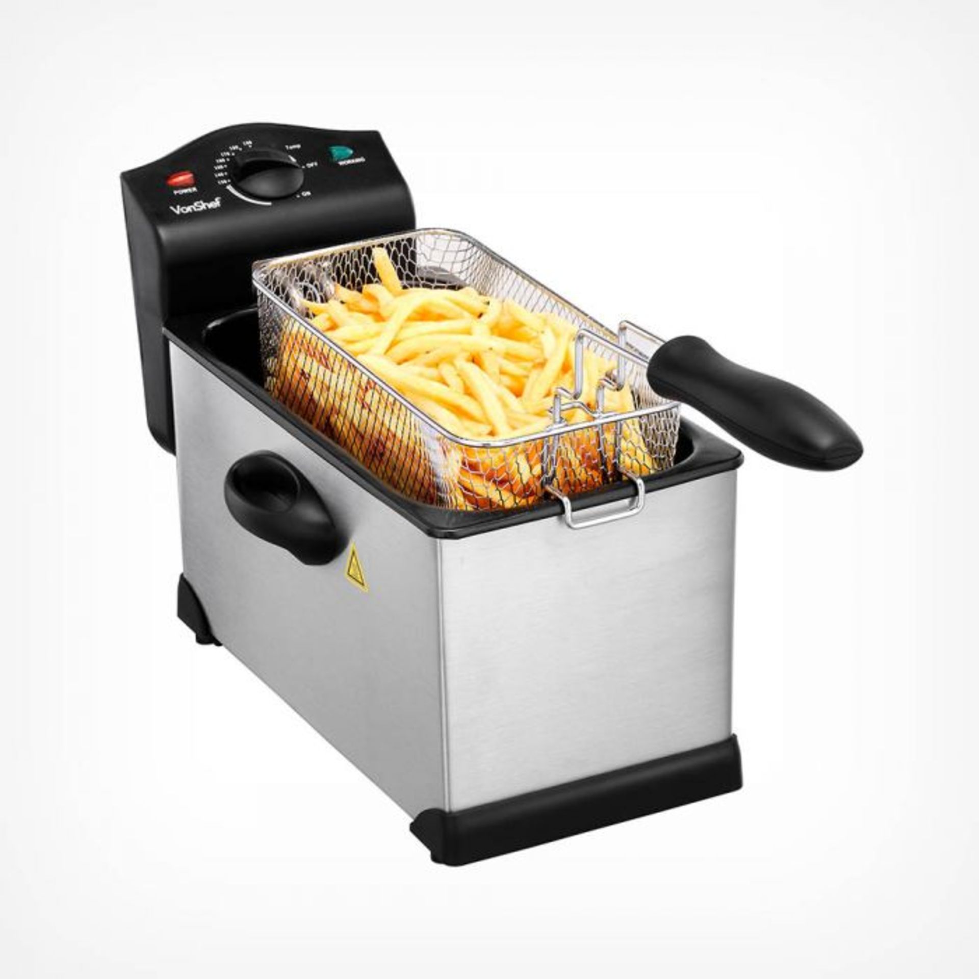 (V182) 3L Deep Fat Fryer Large 3L capacity Deep Fat Fryer from VonShef – perfect for frying ... - Image 2 of 4