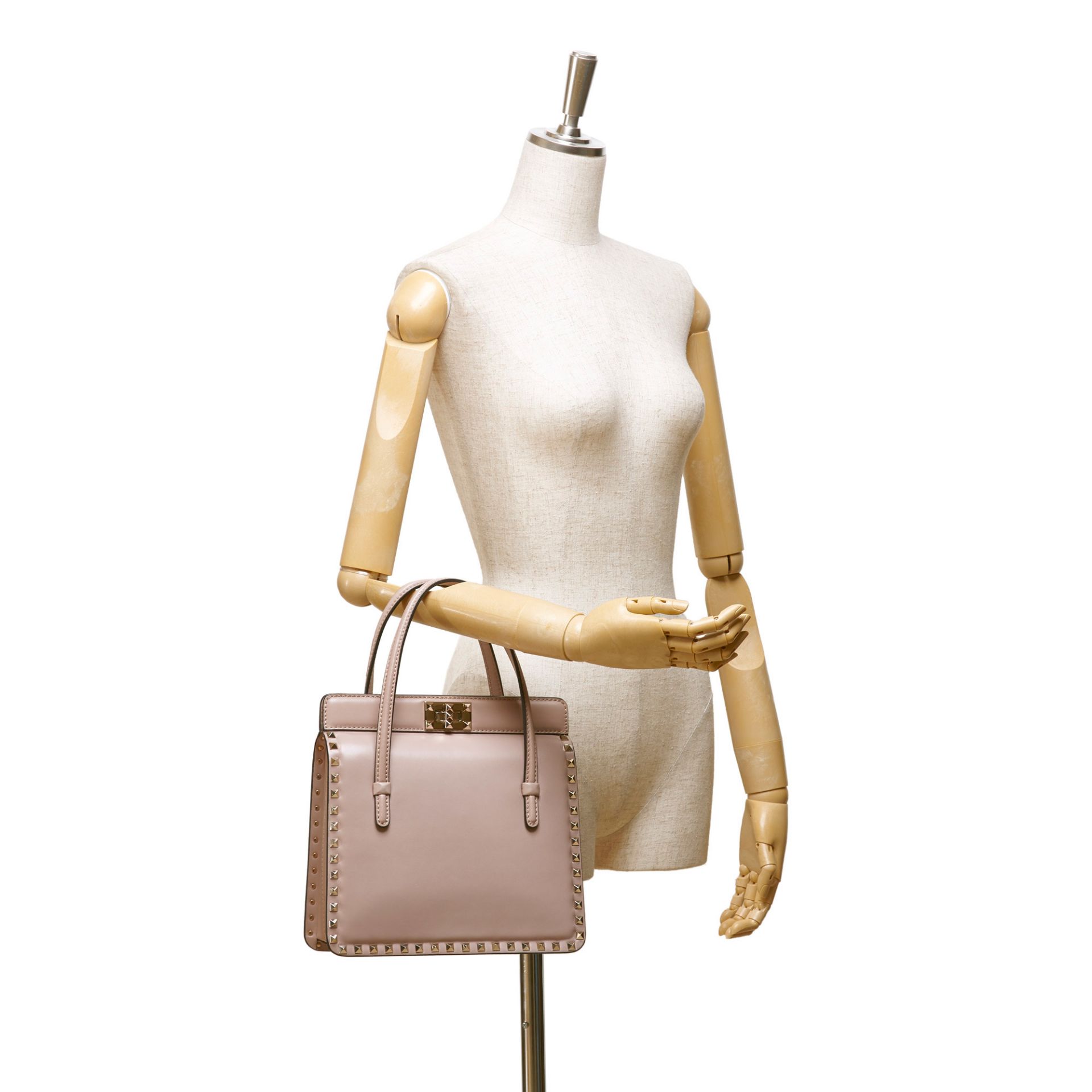 Valentino Leather Rockstud Frame Handbag - Image 2 of 9