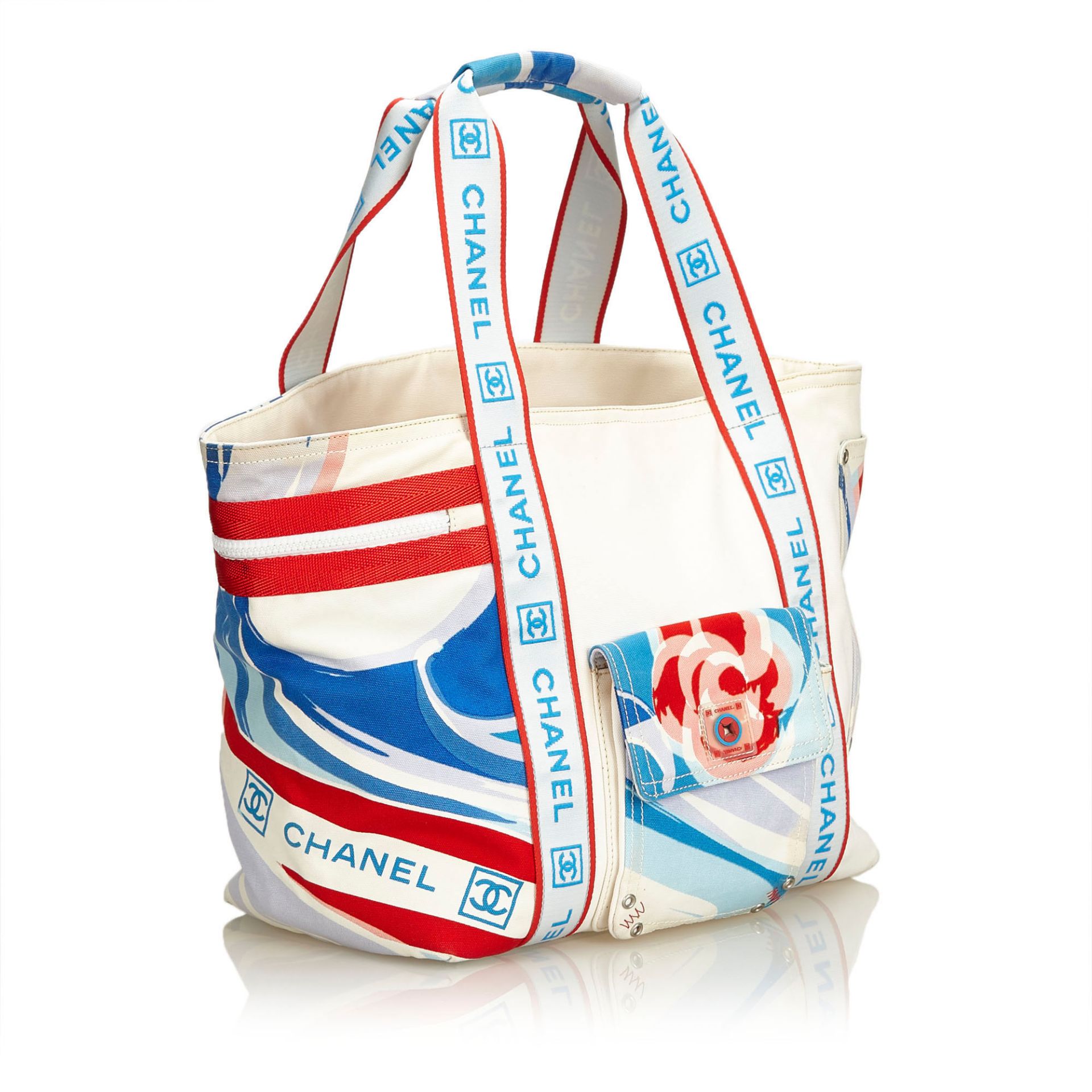 Chanel Tricolor Sports Line Canvas Tote Bag - Image 9 of 10