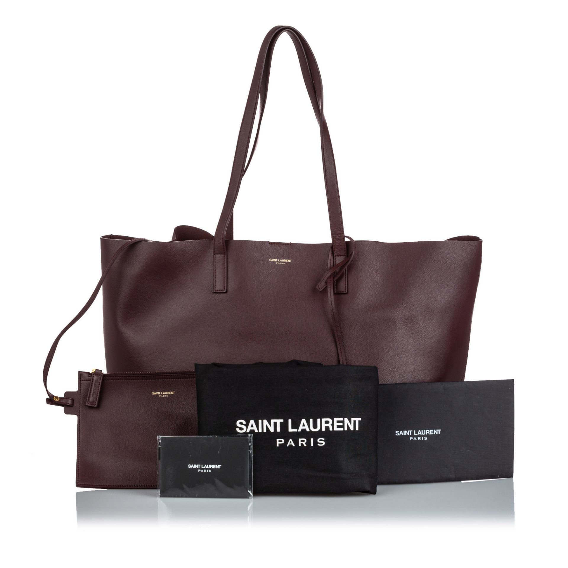 Yves Saint Laurent Leather East West Shopping Tote Bag - Image 2 of 7