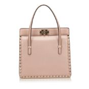 Valentino Leather Rockstud Frame Handbag