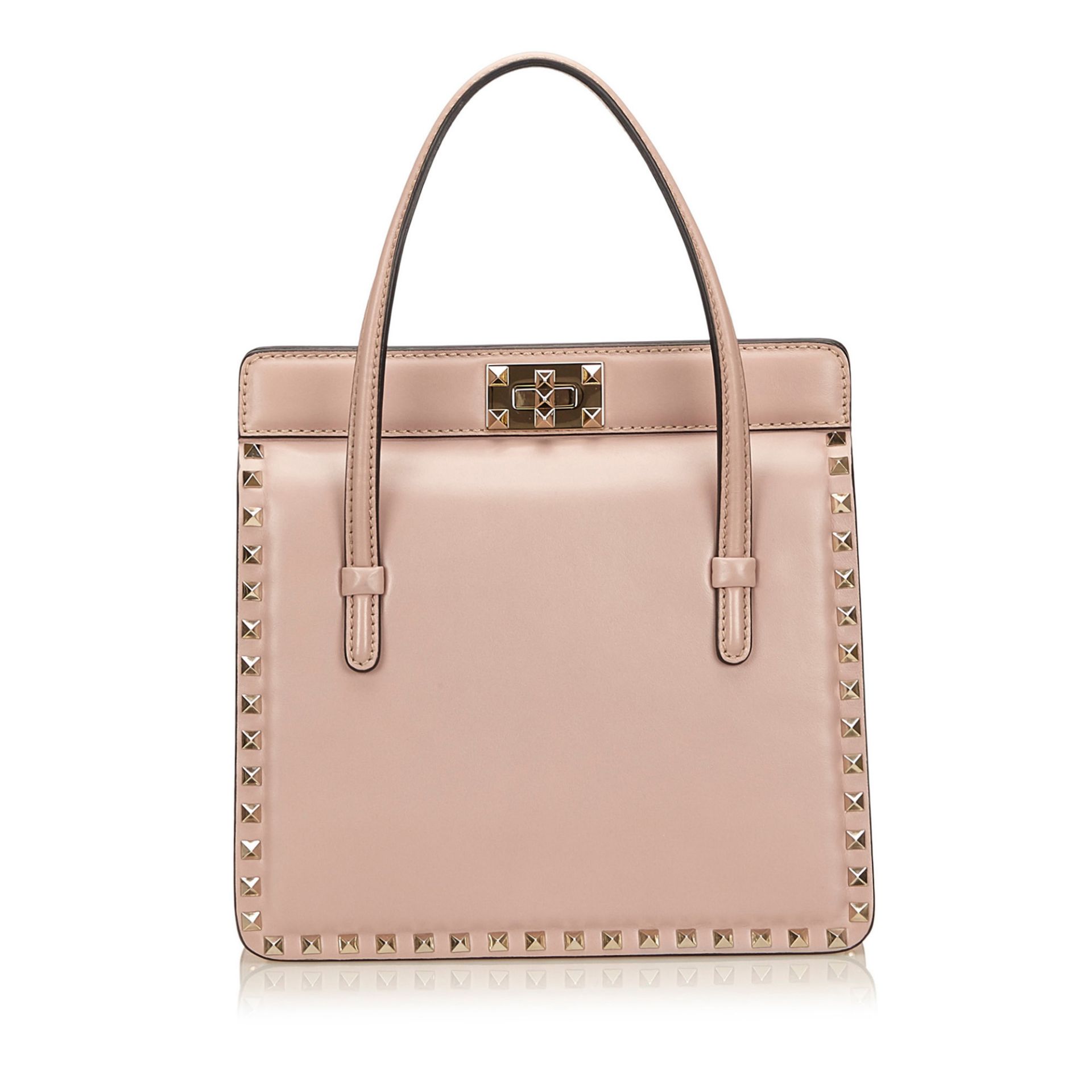 Valentino Leather Rockstud Frame Handbag