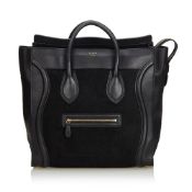 Celine Suede Luggage Tote Bag