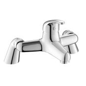 (Q1) Sleek Bath Filler Mixer Tap. Chrome Plated Solid Brass 1/4 turn solid brass valve with