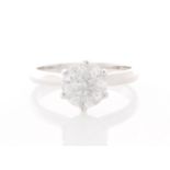 18ct White Gold Single Stone Prong Set Diamond Ring 2.01 Carats