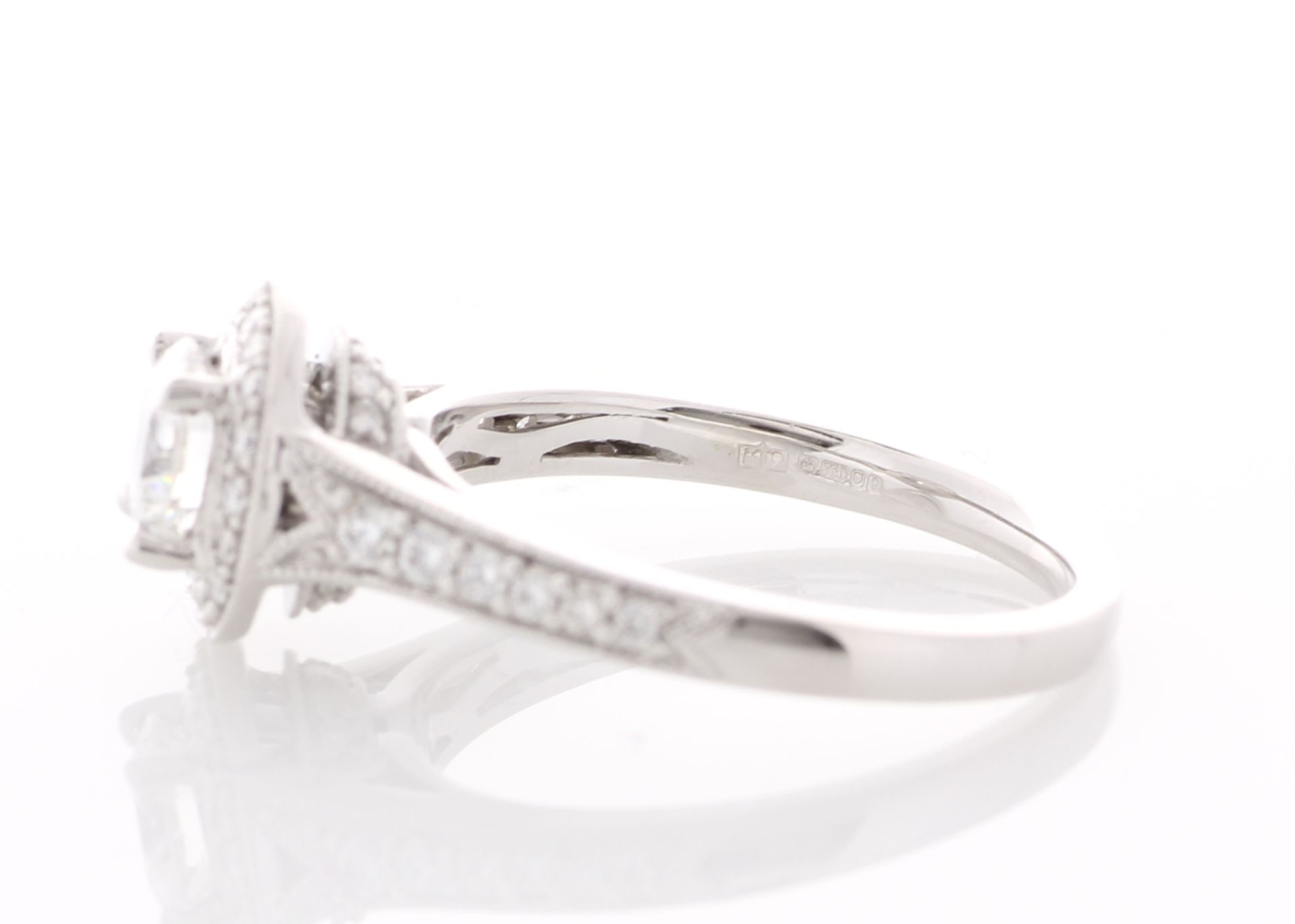 18ct White Gold Single Stone With Halo Setting Ring (0.63) 0.91 Carats - Image 2 of 5