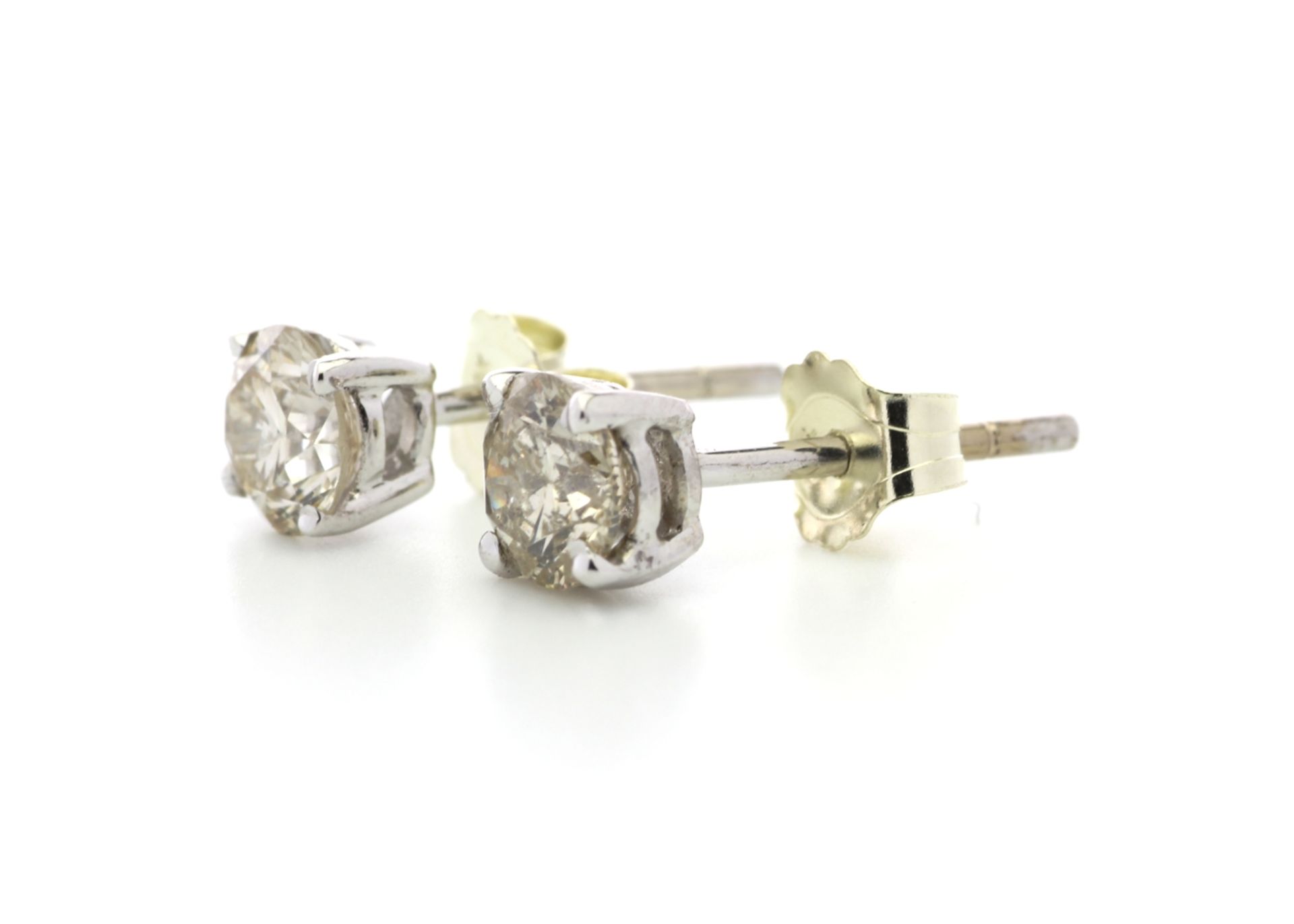 9ct White Gold Single Stone Claw Set Diamond Earring 1.00 Carats - Image 3 of 4