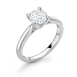 18ct White Gold Single Stone Claw Set Diamond Ring F SI 0.50 Carats