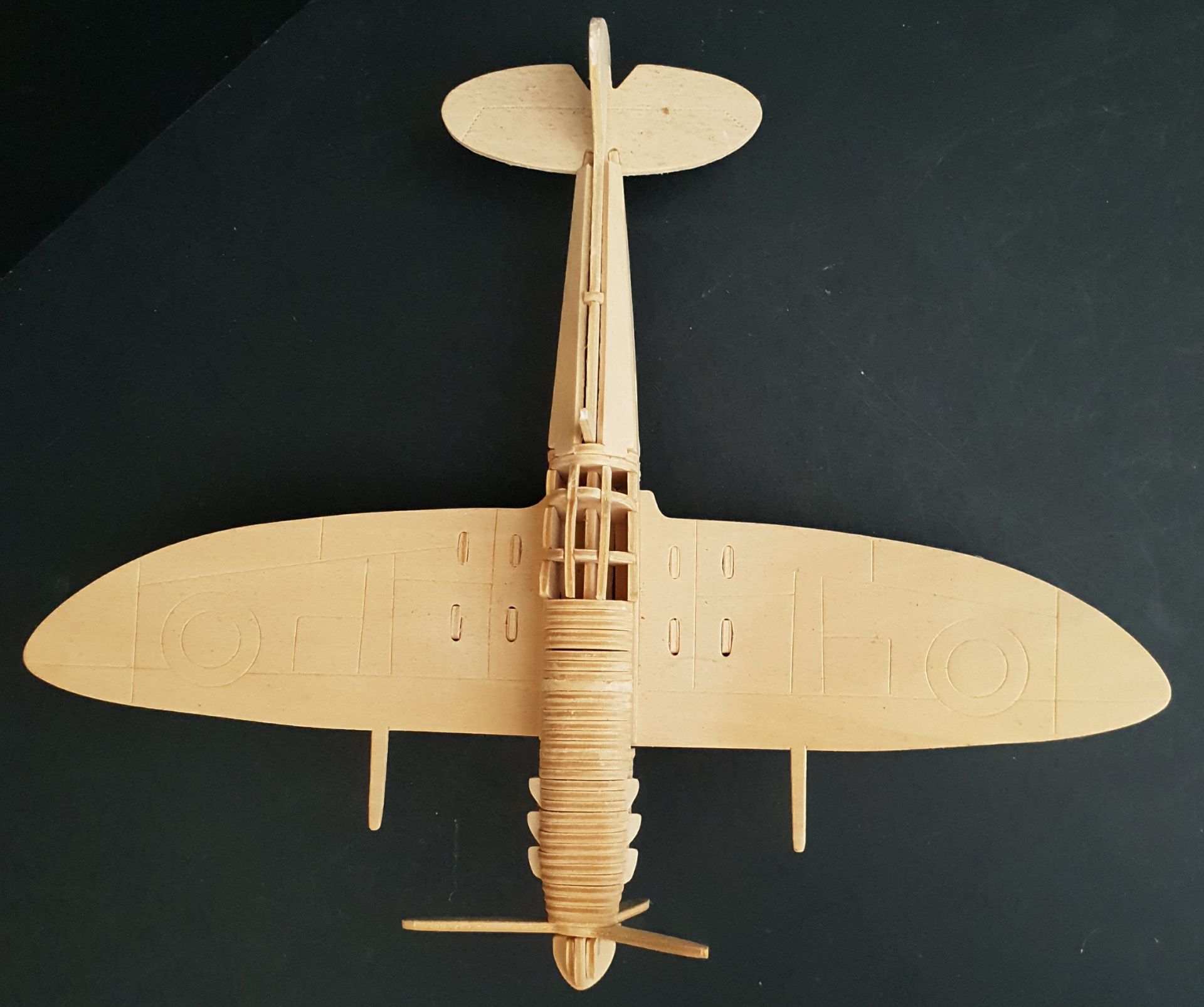 Collectable Wood WWII Model Spitfire - Image 3 of 3