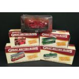 Vintage 5 x Atlas Die Cast Models Fire engine & Buses Boxed