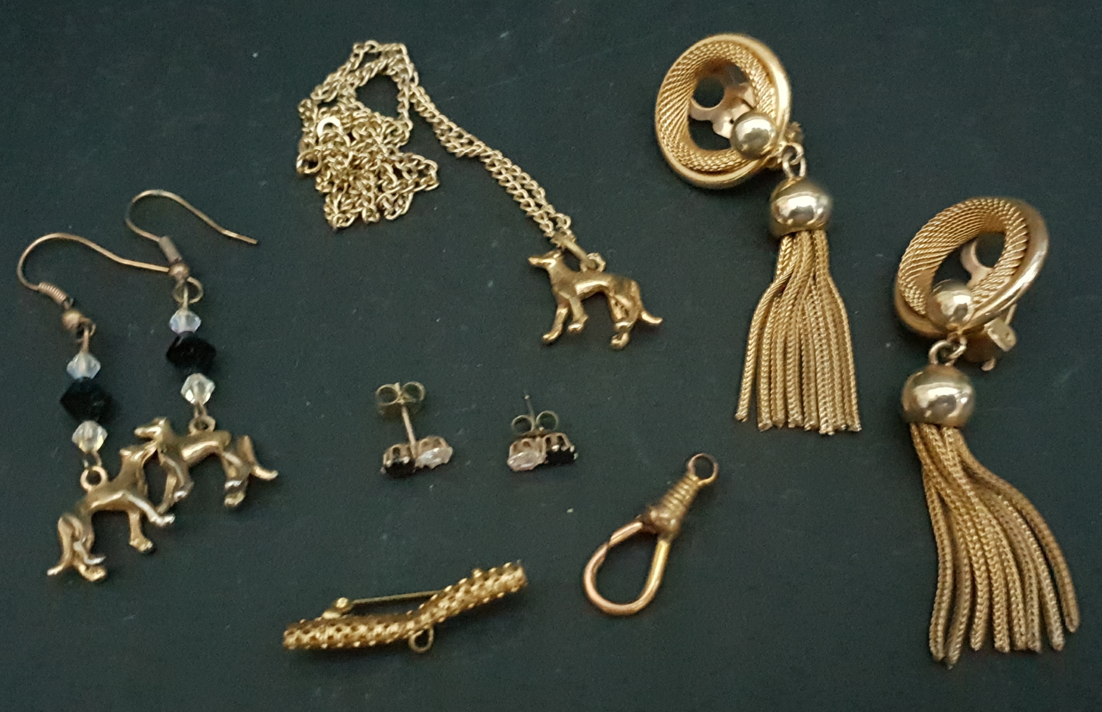 Parcel of Gold Coloured Greyhound Costume Jewellery