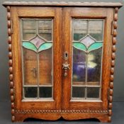 Art Nouveau Hardwood Smokers Cabinet & Contents