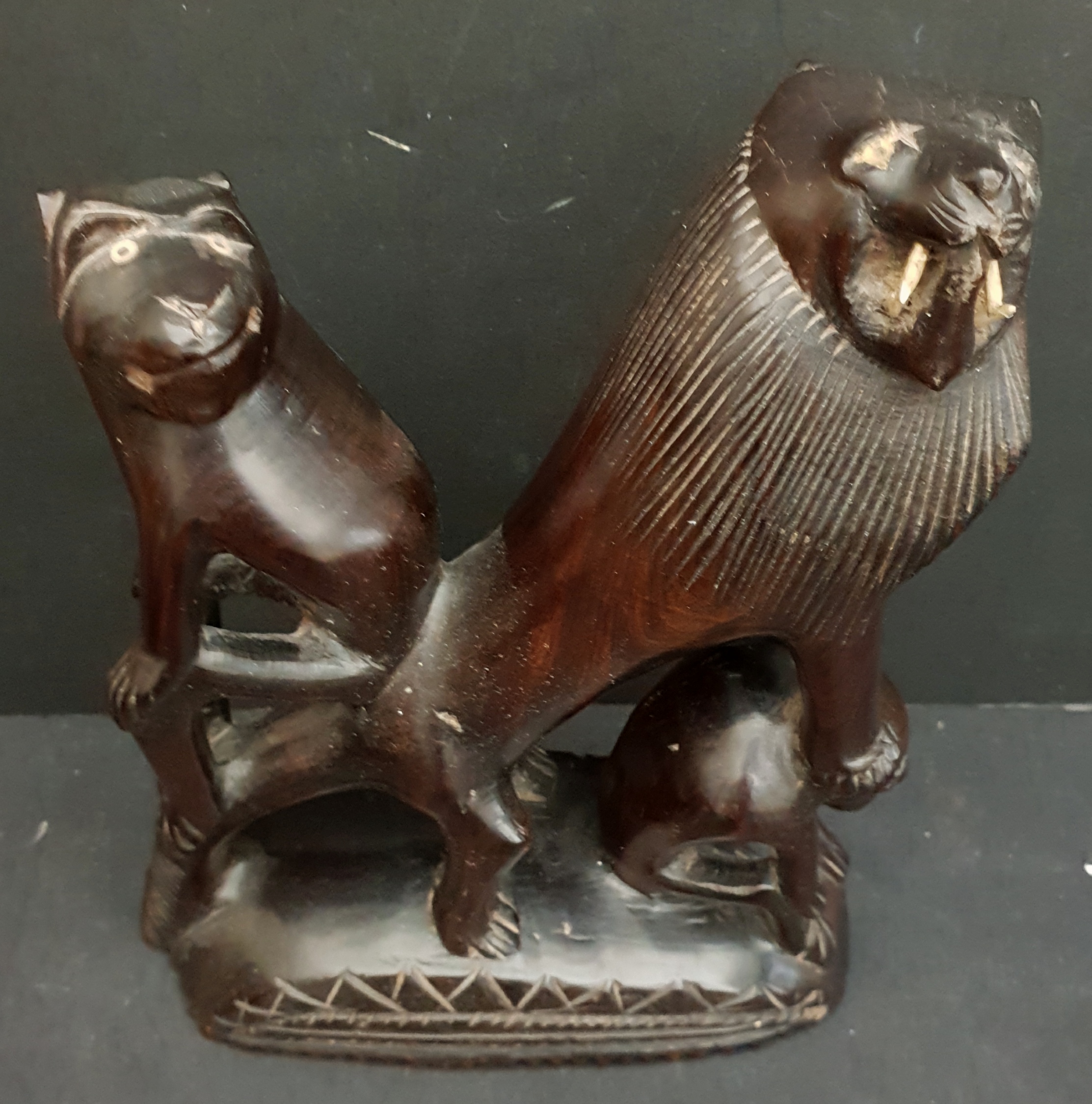 Vintage 2 x Carved Wood African Sculptures - Image 2 of 4